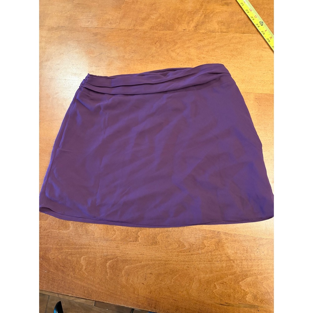 Princess Polly Purple Chiffon Ruched Mini Skirt Size US 6 EU 38